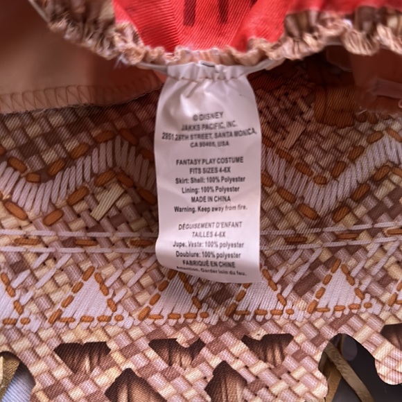 Disney Moana Princess Halloween Costume Size Small 4-6X, Orange Top & Skirt. - Picture 7 of 7